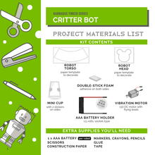 Load image into Gallery viewer, Critter Bot (8, 12, 24, 32-Pack): Vibrating Robot Tinker Kit For Kids (Ages 6-10)