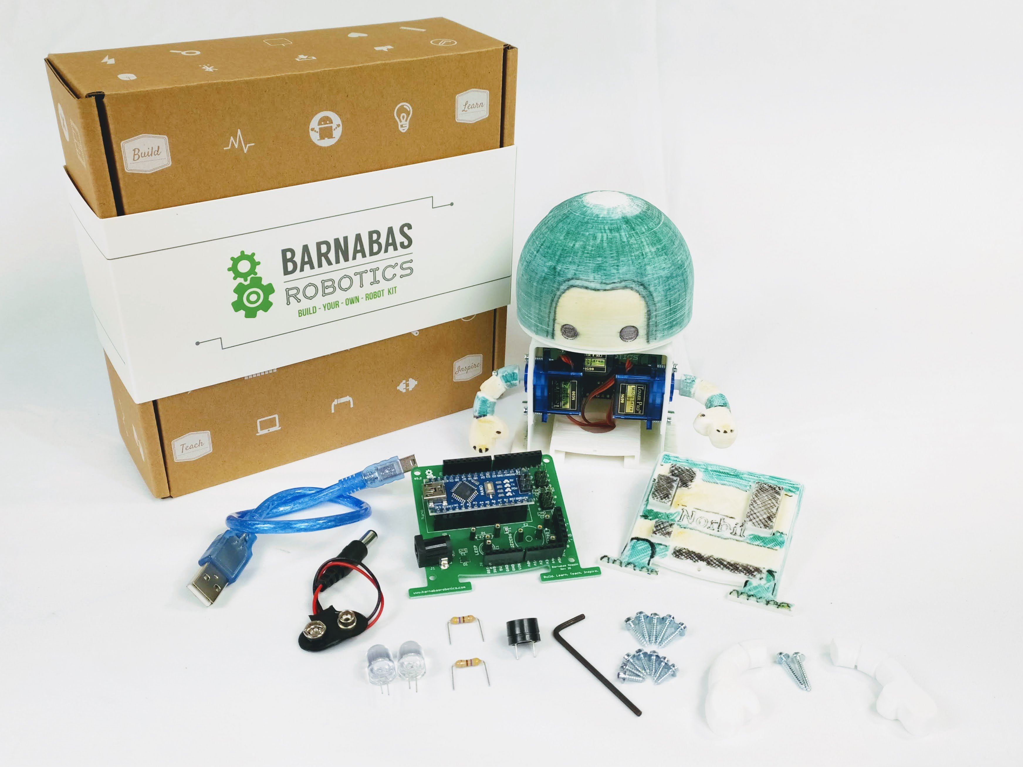 Barnabas-Bot: Arduino-Compatible 3-D Printed Robot Kit (Ages 9-12) Robotics Kits Barnabas Robotics