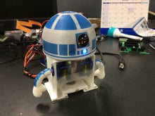 Load and play video in Gallery viewer, barnabas bot build your own robot kit arduino 2 servos 3-d printed robot r2-d2