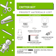 Load image into Gallery viewer, Critter Bot (8, 12, 24, 32-Pack): Vibrating Robot Tinker Kit For Kids (Ages 6-10)
