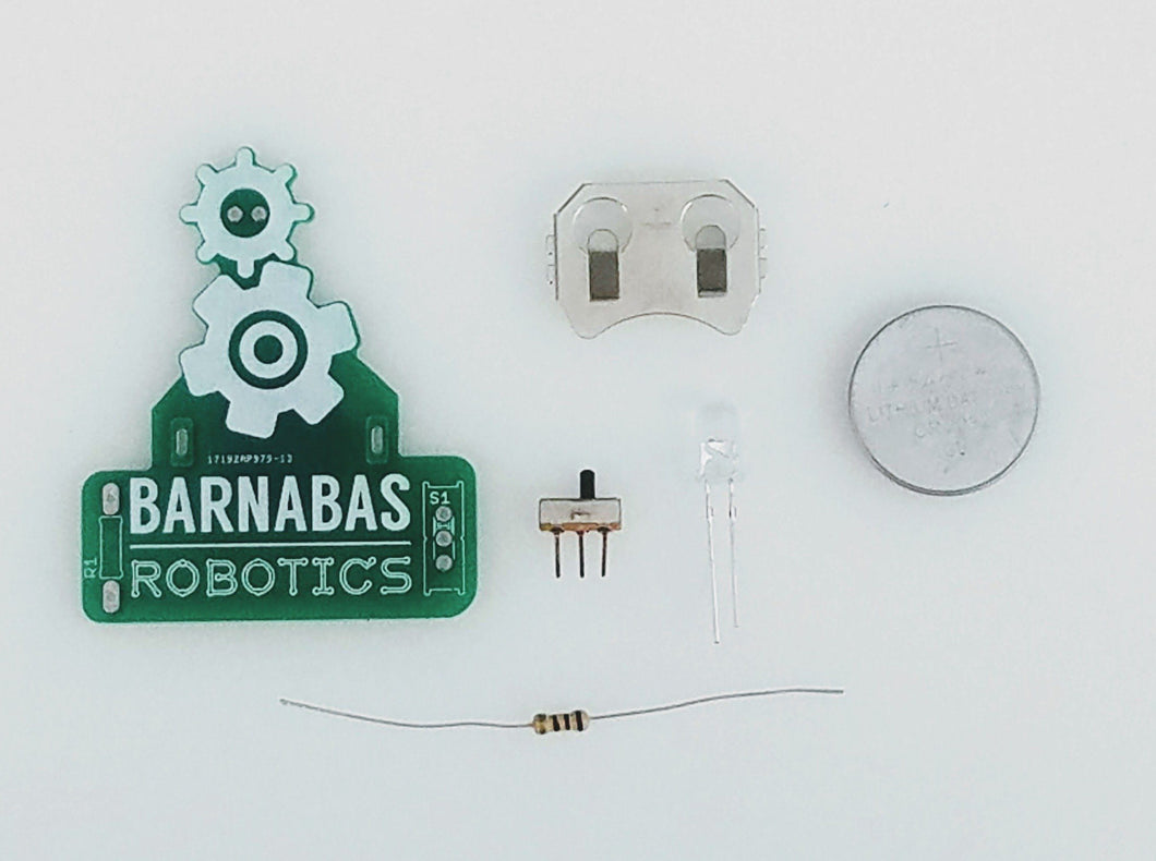 Barnabas LED Badge: Learn To Solder LED and Switch Kit (Ages 10+) Hardware Barnabas Robotics 